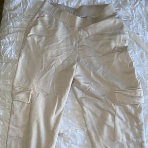 Zara Cream Cargo Joggers